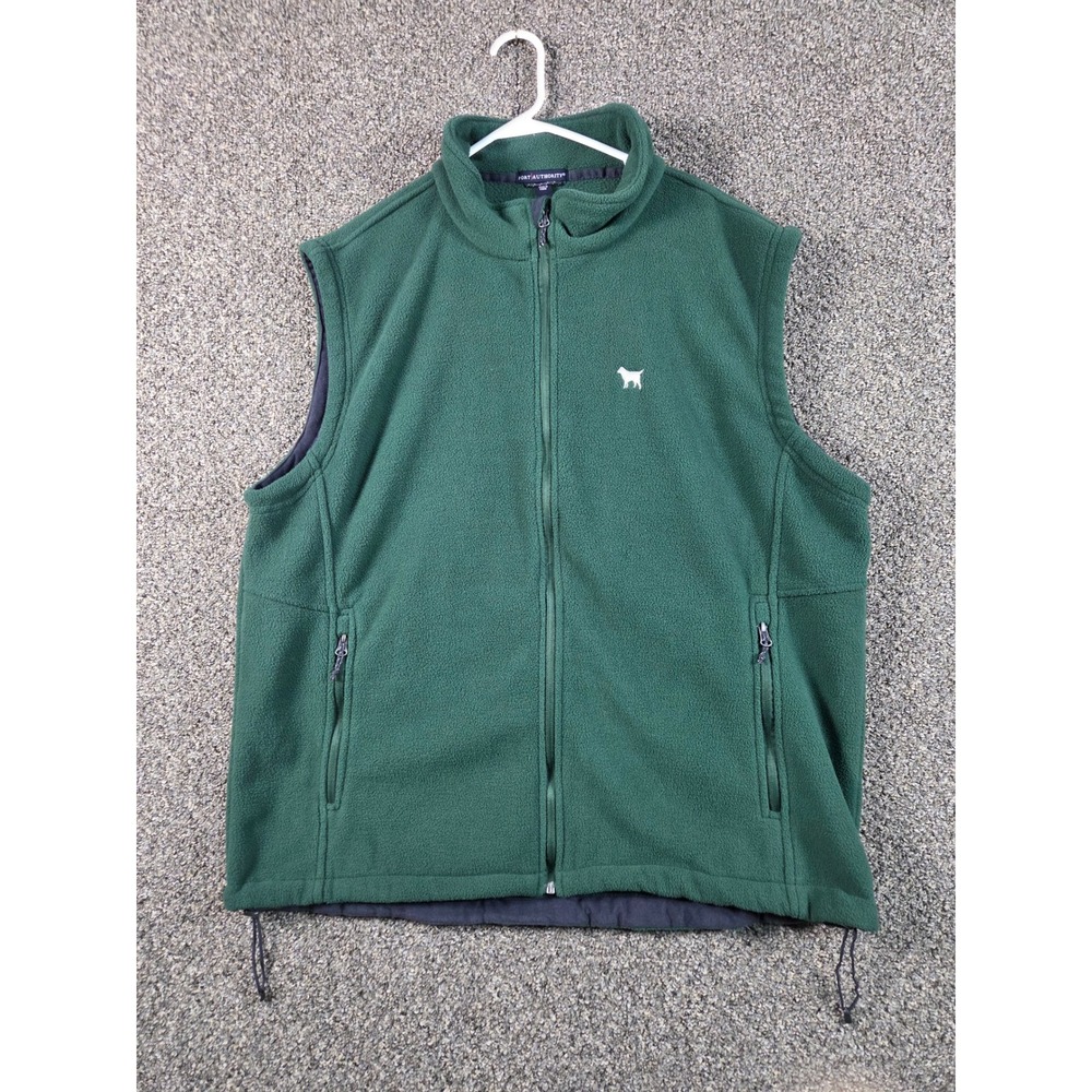 Port Authority Fleece Vest Mens 2XL Green Gorpcore Full Zip Mock Neck